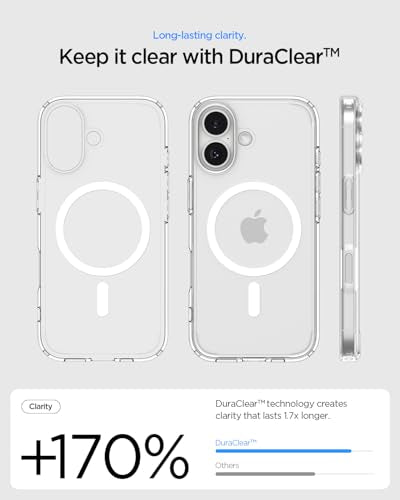 Spigen Ultra Hybrid MagFit Case for iPhone 17 - Clear White | MagSafe Compatible, Anti-Yellowing Crystal Clarity, Patented Air Cushion, MIL-STD-810H Military-Grade Drop Protection