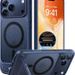 TORRAS for iPhone 17 Pro Case with Strong Magnetic & Stand, Fit for MagSafe, Mil-Grade Protection, Built-in Kickstand, Camera Control, Translucent Shockproof Slim 17 Pro Cover Ostand, Deep Blue
