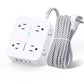 Surge Protector Power Strip - HANYCONY 8 Outlets 4 USB (2 USB C) Charging Ports, Multi Plug Outlet Extender, 5Ft Braided Extension Cord, Flat Plug Wall Mount Desk Charging Station for Home Office ETL