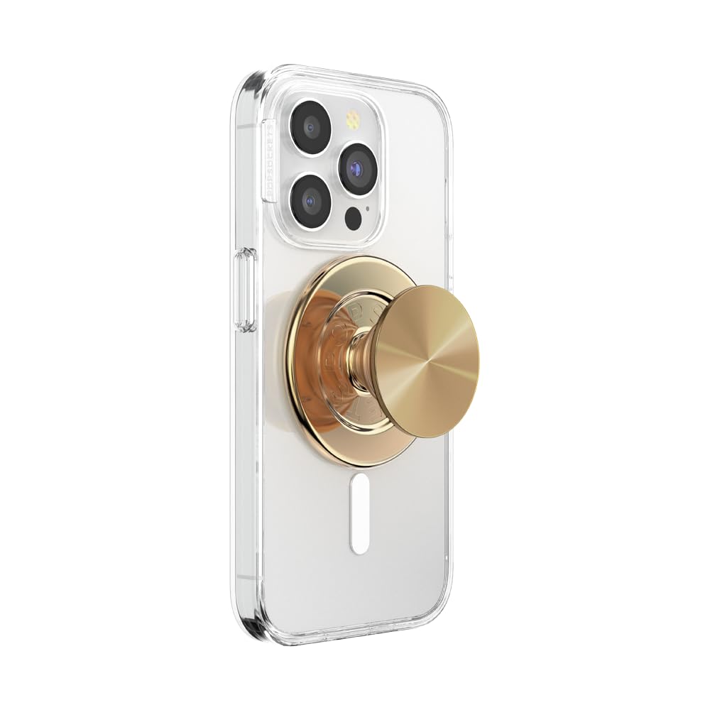 PopSockets Phone Grip for MagSafe, Magnetic Holder, Phone Stand, Enamel - Alum Radial Gold