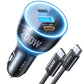 LISEN 200W Car Charger USB C Fast Charge [GaN] PD 140W Fast Car Charger USB C, Cigarette Lighter Adapter for Multi Device, for iPhone 17 16 15 14 13 12, MacBook Pro, Laptop, iPad, Samsung S26 S25