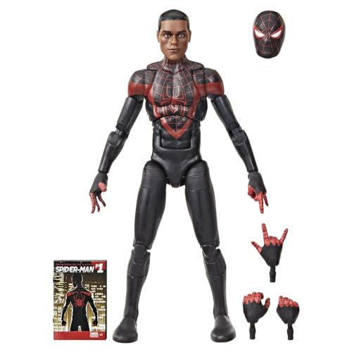 Marvel Legends Series Ultimate Miles Morales, Spider-Man Comics-Inspired Collectible 6-Inch Scale Action Figure with Character-Sized Comic Accessory | Marvel Legends Comics Inspired 6 Inch Action Figure Wave 1 - Miles Morales