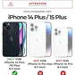 Dexnor for iPhone 15 Plus/14 Plus Case with Slide Camera Cover & Adjustable Kickstand & Built-in Screen Protector, Magsafe Rugged Shockproof Bumper Cases Heavy-Duty Magnetic Protective Cover,Black