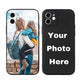Custom Pictures Phone Case for iPhone 17/16/15/14/13/12/11 Pro Max Mini, Personalized Phone Cases, Customized Photo Black Liquid Silicone Soft Gel Rubber Cover for Birthday Friends Family