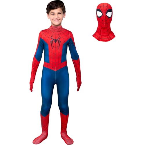 MARVEL Spider-Man Brand New Day Official Youth Zentai Halloween Costume-Deluxe Two-Way Stretch Spandex with Zippers Openings