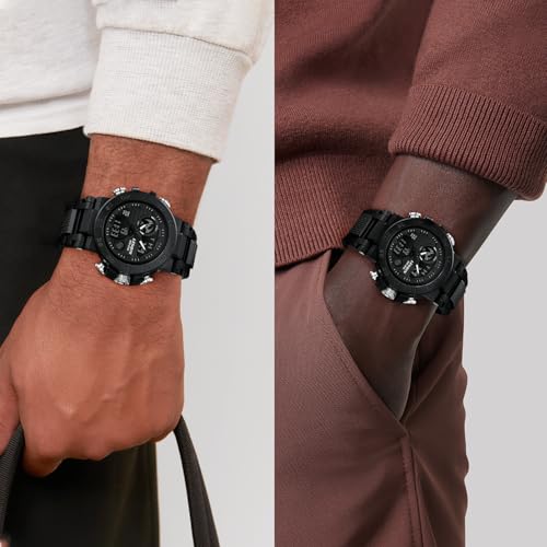 LN LENQIN Mens Watches Digital Military Watch for Men Stopwatch Army Survival Tactical Sports Outdoor Big Face Waterproof Men's Wrist Watches with LED Backlight/Timer/Alarm/Date
