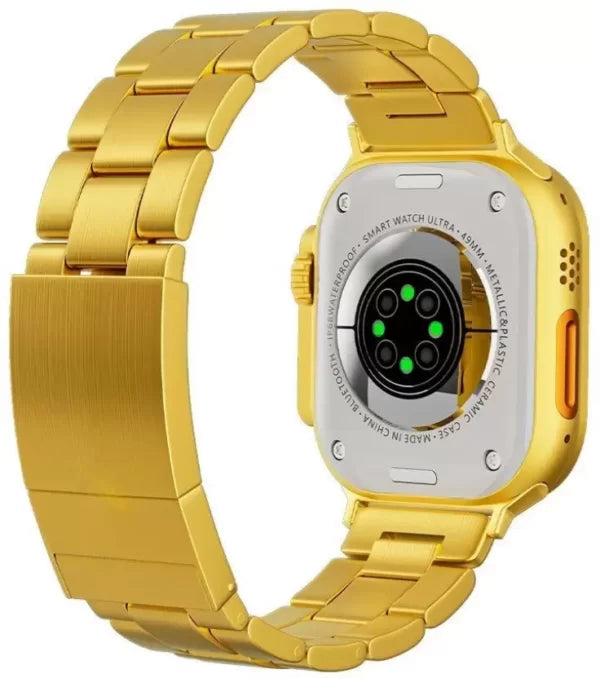 10 In 1 Series 8 Ultra 49 MM Smartwatch | 7 Premium Straps With Golden Color Metal Strap | Change Straps Every Day | FREE Earbuds watch , smartwatch , hand watch , classic watch , combo watch , wireless charger.