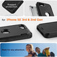 AICase for iPhone SE Case 3rd & 2nd Generation, for iPhone SE 2022/2020 Built-in Screen Protector Heavy Duty Protective Shockproof 3-Layer Full Body Rugged Phone Cover, Black