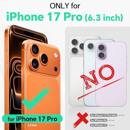 TUCCH Wallet Case for iPhone 17 Pro (6.3") 2025, RFID Blocking 4 Card Holders | Kickstand | Shockproof TPU Shell | PU Leather | Magnetic Closure | Protective Flip Folio Cover | Black