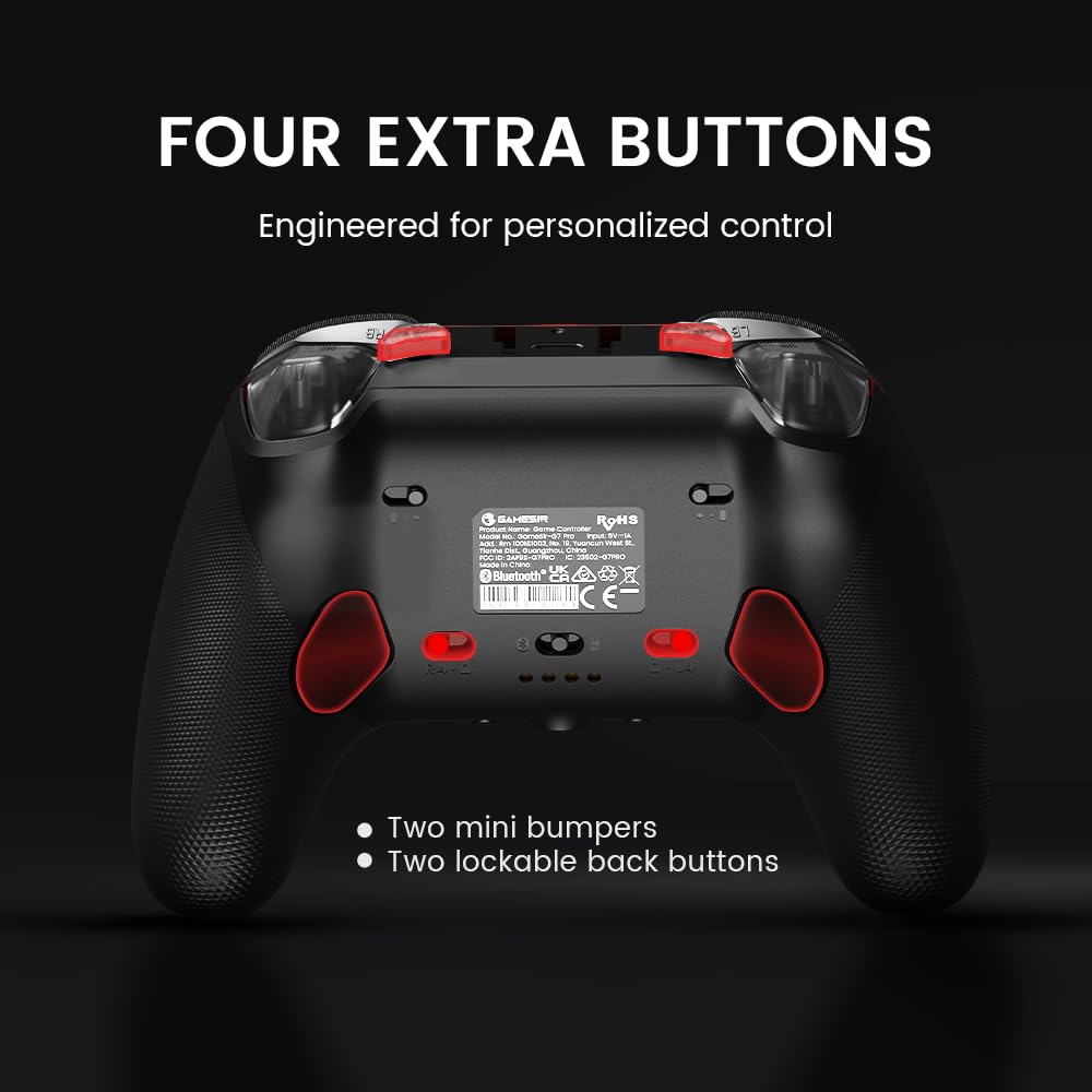 GameSir G7 Pro Wired Controller for Xbox Series X|S, Xbox One, Wireless Gamepad for PC&Android with TMR Sticks, Hall Effect Analog Triggers, 1000Hz Polling Rate, 3.5mm Audio Jack - Black