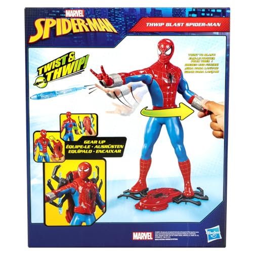 Marvel Spider-Man Thwip Blast Spider-Man Action Figure with Accessories, 11-Inch-Scale Super Hero Toys for Kids Ages 4 and Up