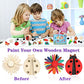 Worgree DIY Wooden Magnets, 36 pcs Wooden Art Craft Supplies Painting Kit for Kids Party Favors for Boys Girls Ages 4-8 8-12 Birthday Easter Crafts Gifts Toys Basket Goodie Bag Stuffers