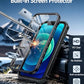 FNTCASE for iPhone 12 Phone Case: for iPhone 12 Pro Phone Case Military Grade Drop Proof Rugged Protective Cover with Kickstand | Matte Textured Shockproof TPU Hybrid Bumper Cases 6.1 inch - Black