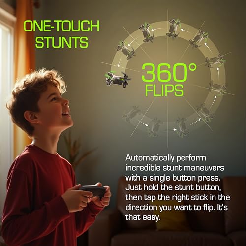 Sky Viper Dash Nano Performance RC Drone, Fast Safe Indoor Flying, Rechargeable Battery