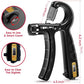 FitBeast Hand Grip Strengthener Workout Kit (5 Pack), 2 Forearm Grip Adjustable Resistance Hand Gripper, Finger Stretcher, Grip Ring & Stress Relief Grip Ball for Athletes