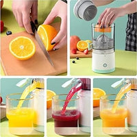 Automatic Citrus Fruit Juicer Electrical Orange Juicer Squeezer Electric Lemon Juicer Rechargeable and Portable Kitchen Juicer Machines for Orange Grapefruit