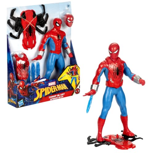 Marvel Spider-Man Thwip Blast Spider-Man Action Figure with Accessories, 11-Inch-Scale Super Hero Toys for Kids Ages 4 and Up