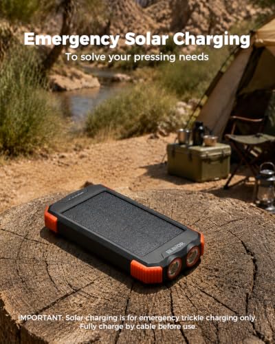 BLAVOR Solar Power Bank 10,000mAh Portable Wireless Charger for Cell Phones