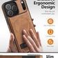 WTCASE Magnetic for iPhone 17 Pro Leather Case,Built-in Invisible Stand [Compatible with Magsafe] Protective Slim Kickstand Phone Cover for iPhone 17 Pro Case, Brown