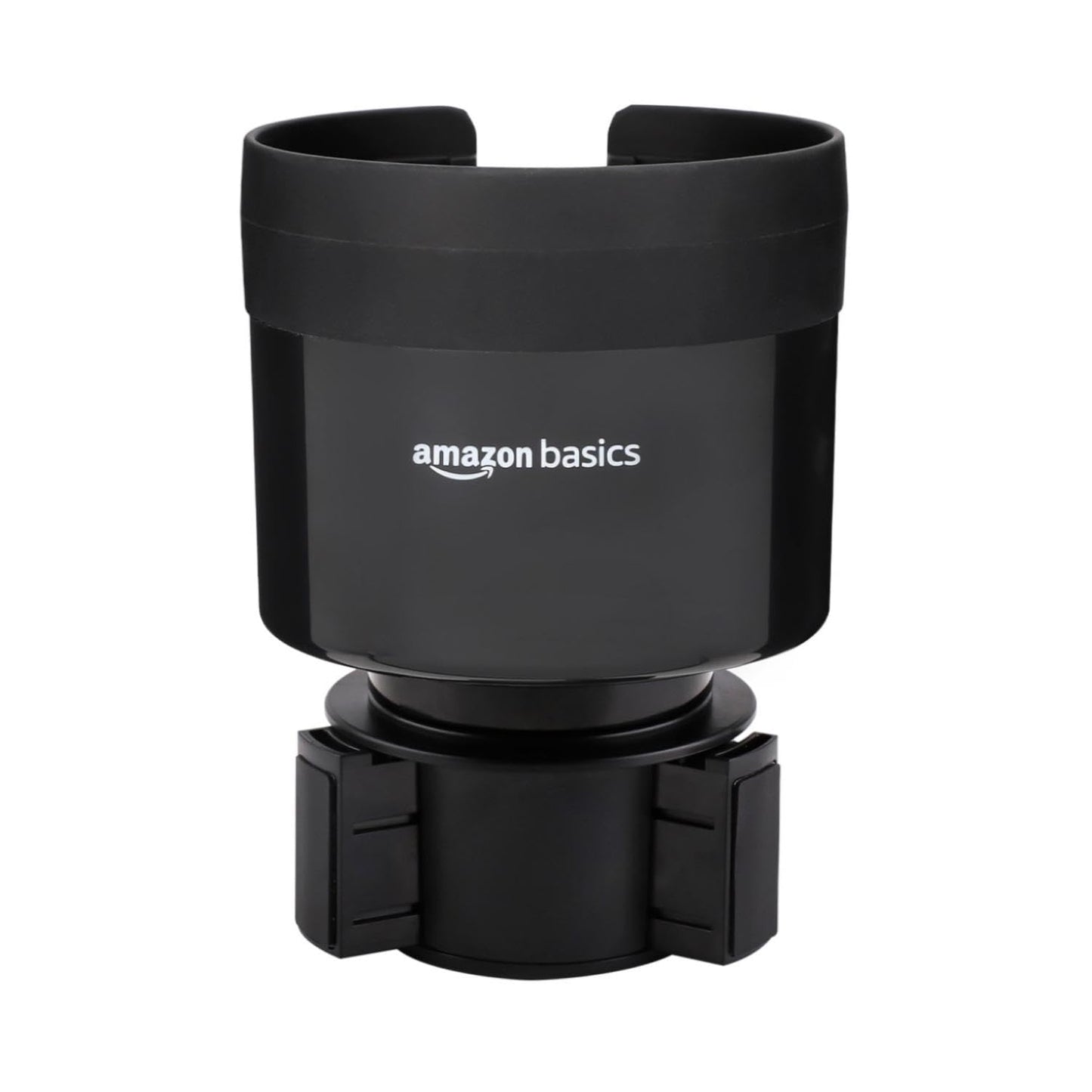 Basics Car Cup Holder Expander with Adjustable Base, Securely Holds Large Bottles 3.4 to 3.8 in Diameter, Compatible with Yeti, Hydro Flask, Easy Installation, Black