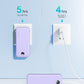 Portable Charger, 12000mAh 22.5W USB C Fast Charging Power Bank with Built-in Cables and AC Wall Plug, Smart LED Display Travel Essentials Battery Pack Compatible with iPhone, iPad, Samsung etc Purple