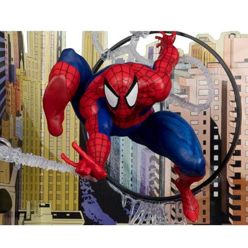 McFarlane Toys - Marvel Spider-Man 1:6th Scale Posed Figure with Scene & Comic (Based on The Amazing Spider-Man #301) | Backdrop scene, comic