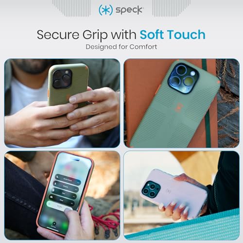 Speck iPhone 15 Case - Built for MagSafe, Drop Protection Grip – for iPhone 15 iPhone 14 & iPhone 13 - Scratch Resistant, Soft Touch, 6.1 Inch Phone Case - CandyShell Grip Soft Lilac/Carnation Petal