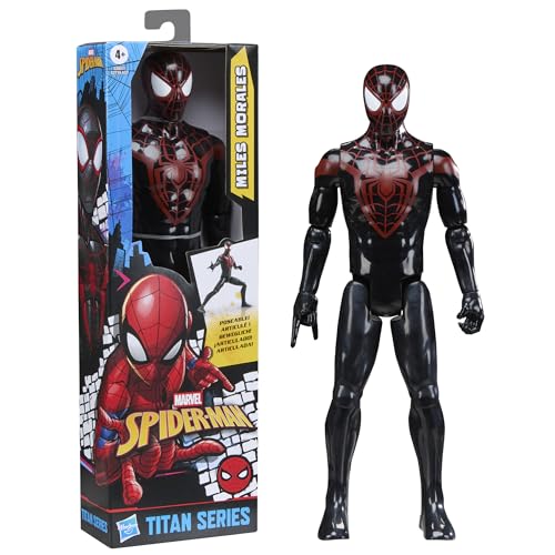 SPIDER-MAN Marvel Titan Series Miles Morales Action Figure, 12-Inch-Scale (30 cm) Super Hero Toys for Kids Ages 4+