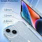 MIODIK Compatible with iPhone 14 Case with Screen Protector + Camera Lens Protector, [Non-Yellowing] Clear Glitter Phone Case, Protective Shockproof Women Cover for 6.1 Inch - Sparkle Clear
