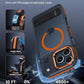 MAKAVO Magnetic for iPhone 17 Pro Case with Stand, Compatible with MagSafe, Slim Translucent Matte Military-Grade Drop Protection Phone Cover, Orange