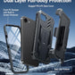 FNTCASE for iPhone 17e Phone Case: for iPhone 16e Case Military Grade Rugged Case with Kickstand & Holster | Shockproof TPU Protection Bumper Matte Textured Design | Heavy Duty Protector Black