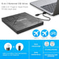 5-in-1 Extemal CD/DVD Drive for Laptop,USB 3.0 & Type-C Portable CD/DvD Rw Burner with SD/TF Card Reader &DVD-ROM Rewritable Player，Compatible with Laptop Pc Desktop, Windows11/10/8/7 Linux Mac os