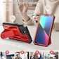 SOiOS for iPhone 13/14/15 Phone Case: for iPhone 16e Protective Cover with Built-in Kickstand | Heavy Duty Military Grade Hard Protection Shock Proof | Durable Dual-Layer Design Red