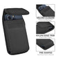 Holster for iPhone 17 16 15 14 13 12 11 Xs X XR/Pro Models, Cell Phone Belt Holder Case with Clip for Men, Heavy Duty Nylon Pouch (Fits Phone with Otterbox Cover on) Black