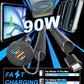 iPhone 17 16 15 Pro Max Car Charger Fast Charging, 90W 3-Port Car Charger USB C Fast Charge Cigarette Lighter Adapter with 4FT Coiled USB C Cable for iPhone 17/17 Pro Max/17e/Air/16/15 Pro/Plus, iPad