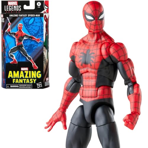 Spider-Man Marvel Legends Series 60th Anniversary Amazing Fantasy 6-inch Classic Comics Action Figures for 4+ Years, 9 Accessories | Marvel Legends Spider-Man 6 Inch Action Figure - Amazing Fantasy Spider-Man