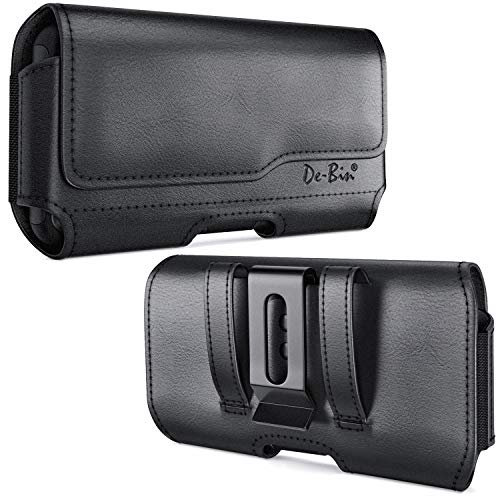 DeBin Holster for iPhone 17 17 Pro 16 16e 16 Pro 15, 15 Pro 14 13 12 11 X Xs 10 XR, Galaxy S25 S24, S23, S22 - Cell Phone Belt Holder Clip Case Pouch Cover (Fits Cellphone with Case on) Black