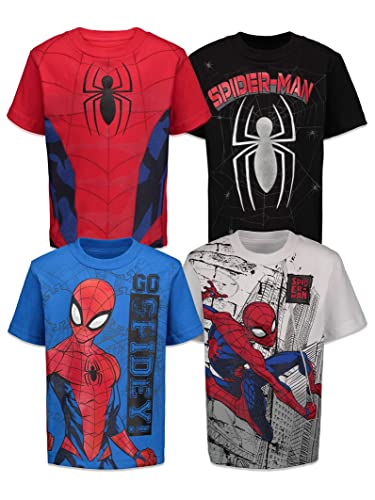 Marvel Spider-Man 4 Pack Pullover T-Shirts Toddler to Big Kid