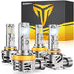 FAHREN Upgraded H11/H9/H8 9005/HB3 light Bulbs combo, 𝟏𝟏𝟎,𝟎𝟎𝟎𝐋𝐌 𝟏𝟐𝟎𝟎% Brighter 6500K with Cooling Fan H11 9005 Bulbs, 1.1 Mini Size H9 HB3 Lights Kit, CANBUS Ready Plug And Play, Pack Of 4