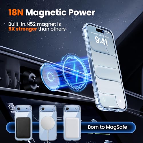 toushion 3 in 1 for iPhone Air Case Clear,Fits MagSafe, Not Yellowing, Screen Protector*1 Camera Lens Protector*1, Military-Grade Protection for Phone Cover 6.5 inch