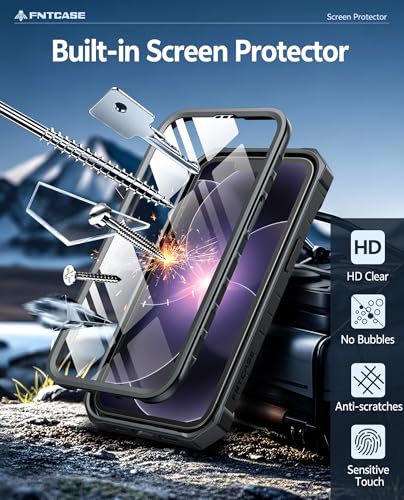 FNTCASE for iPhone 17e Phone Case: for iPhone 16e Case Military Grade Rugged Case with Kickstand & Holster | Shockproof TPU Protection Bumper Matte Textured Design | Heavy Duty Protector Black