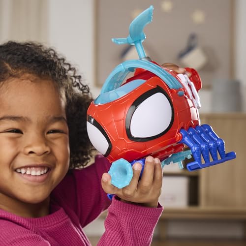SPIDEY AND HIS AMAZING FRIENDS Marvel Team Spidey Copter, 3-Inch (7.6 CM) Action Figure & Toy Vehicle with Projectile, Super Hero Toys, Ages 3+