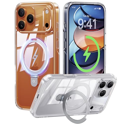 CASEKOO Ultra Magnetic Stand for iPhone 17 Pro Max Case Clear [Compatible with MagSafe] [16FT Military-Grade Protection] Transparent Slim Phone Ring 17 Pro Max Phone Cover 6.9 inch, Clear