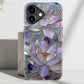 DorisMax for iPhone 17 Case - Wireless Charging Compatible - Dual-Layer Hard Shell + Silicone Cover - Shockproof Protective Phone Case with Stylish Designs for Women - Abstract Lotus