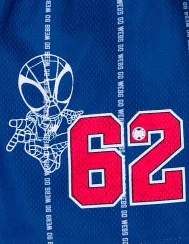 Marvel Boys' 2-Piece Basketball Jersey and Shorts Set Toddler to Big Kid | 2-Piece Coordinated Set, Breathable Mesh Fabric, Comfortable Elastic Waistband, Pull-On Style