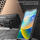 SUPCASE for iPhone 14 Case with Stand & Belt-Clip (Unicorn Beetle Pro), [Built-in Screen Protector] [Military-Grade Drop Protection] Heavy Duty Rugged Phone Case for iPhone 14 / iPhone 13, Black