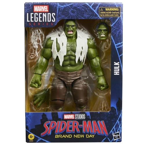 Marvel Legends Series Hulk, Spider-Man: Brand New Day Collectible 6-Inch Action Figure Set | Marvel Legends Spider-Man Brand New Day 7 Inch Action Figure Deluxe - Hulk