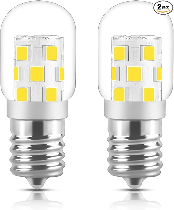 LED Microwave Light Bulb Under Hood 40W Equivalent-125V E17 Base for Whirlpool Microwave Light Bulb - 3W 400LM Dimmable Range Hood T7 Appliance Oven Light Bulbs, 2 Packs (2700K Warm White)