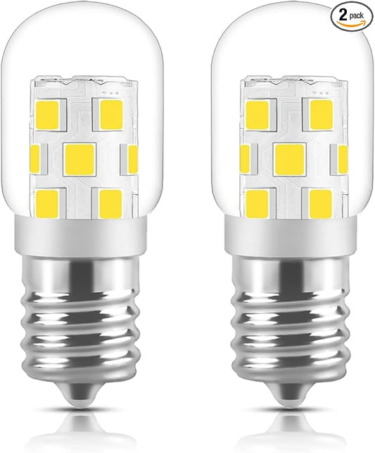 LED Microwave Light Bulb Under Hood 40W Equivalent-125V E17 Base for Whirlpool Microwave Light Bulb - 3W 400LM Dimmable Range Hood T7 Appliance Oven Light Bulbs, 2 Packs (2700K Warm White)