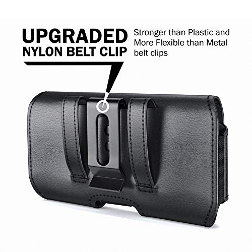DeBin Holster for iPhone 17 17 Pro 16 16e 16 Pro 15, 15 Pro 14 13 12 11 X Xs 10 XR, Galaxy S25 S24, S23, S22 - Cell Phone Belt Holder Clip Case Pouch Cover (Fits Cellphone with Case on) Black